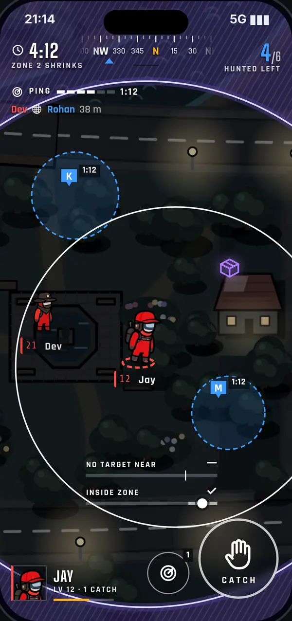Scout map with pings and the zone circle